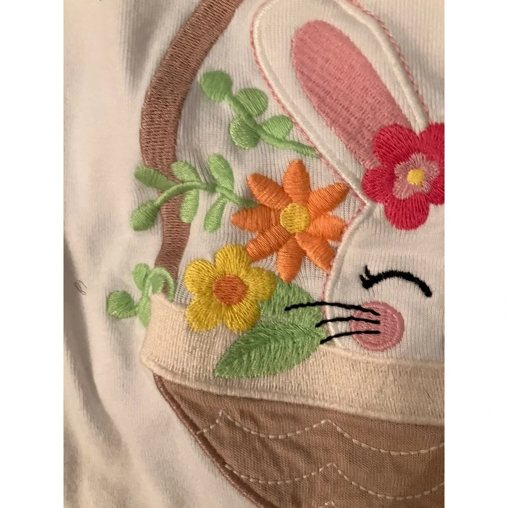 NWT‎ Gymboree Easter Shirt Sz 7 White  W/Embroidered Egg Basket Top T Shirt